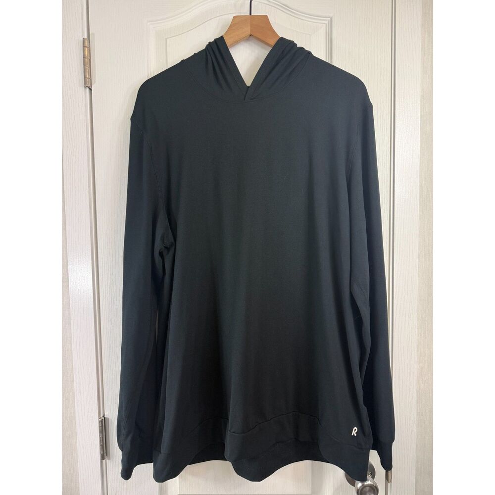 Right of Way R.O.W. Mens XL Black Performance Hoodie Athletic Stretch Pullover